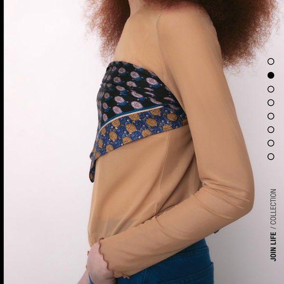 Zara semi sheer nude top - Picture 2 of 9